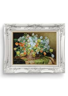 تابلو فرش گل و گلدان طرح گل لاله 43760