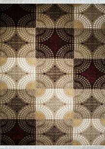 فرش ساوین طرح فریز صدف گلاره شکلاتی