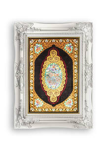 تابلو فرش فرش دستباف قم طرح کف ساده گلفرنگ 2568