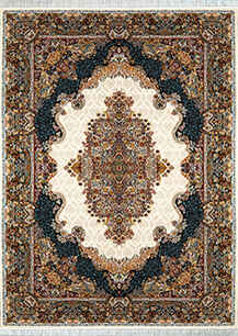 فرش کلاسیک اسپادانا طرح کمند کرم