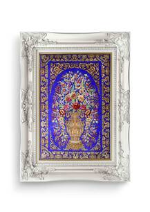 تابلو فرش فرش دستباف قم طرح آبی 7123