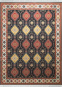 فرش اسپادانا طرح گبه 8001 سرمه ای