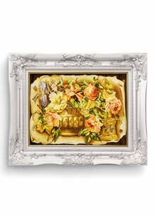 تابلو فرش گل و گلدان طرح گل مجسمه 35856