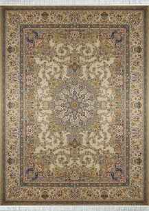 فرش کلاسیک اسپادانا طرح باران کرم نسکافه ای