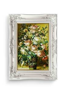 تابلو فرش گل و گلدان طرح گل هخامنش 33143