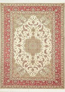 فرش دستباف کاشان طرح کرم حاشیه مسی 5520