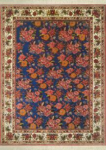 فرش دستباف بختیاری گبه طرح گل رز آبی 5165