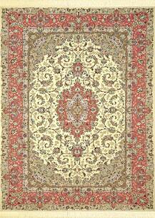 فرش دستباف کاشان طرح کرم حاشیه مسی 6243 فرش دستباف کاشان طرح کرم حاشیه مسی 6243