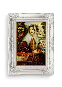 تابلو فرش چهره طرح دختر قاجار 32010