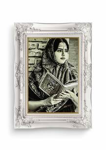 تابلو فرش چهره طرح دختر قاجار 33888