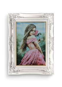 تابلو فرش چهره طرح دختر گلفروش 34366