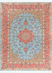 فرش دستباف کاشان طرح کرم حاشیه مسی 6008