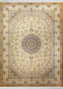 فرش تافته گلستان(اسپادانا)طرح مهرسام کرم نسکافه ای