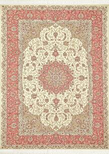 فرش دستباف کاشان طرح کرم حاشیه مسی 6348