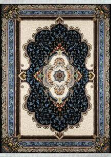 فرش تافته دربار(اعیان) طرح 10337 سرمه ای