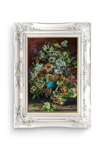 تابلو فرش گل و گلدان طرح دو گلدان 43964