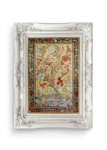 تابلو فرش فرش دستباف قم طرح درختی 7072