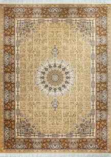 فرش کلاسیک تافته رویال طرح 5005 بژ نسکافه ای