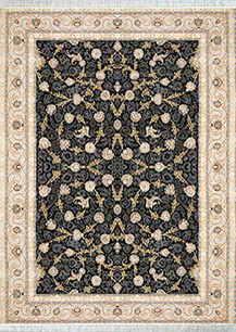 فرش کلاسیک قیطران طرح سایه سرمه ای