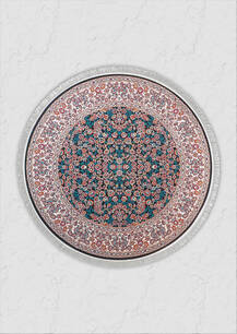 فرش گرد اسپادانا طرح گلاره سرمه ای