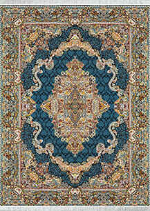 فرش کلاسیک اسپادانا طرح کمند سرمه ای