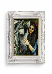 تابلو فرش چهره طرح دوستی 34374