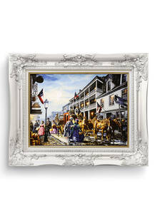 تابلو فرش منظره طرح مهتاب دهکده 40989