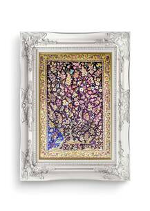 تابلو فرش فرش دستباف قم طرح رنگ درختی 7108