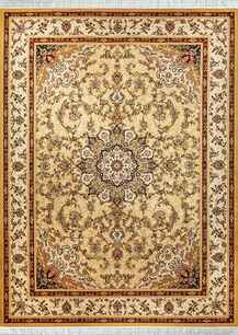 فرش کلاسیک تافته گلستان طرح نارون کرم نسکافه ای