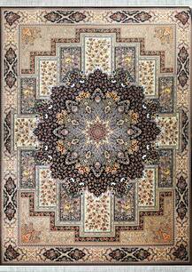 فرش اعیان طرح 607 سرمه ای