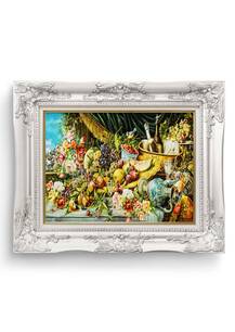 تابلو فرش گل و گلدان طرح گل و میوه 31910