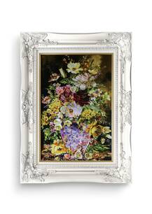 تابلو فرش گل و گلدان طرح گل هدیه 43612