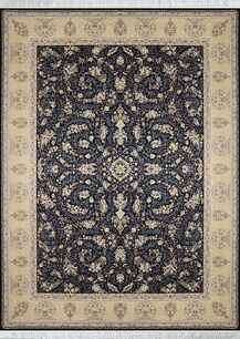 فرش کلاسیک مشهد اردهال(ابریشم بافت) طرح 10 سرمه ای