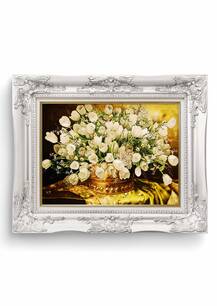 تابلو فرش گل و گلدان طرح لاله رومیزی 35992