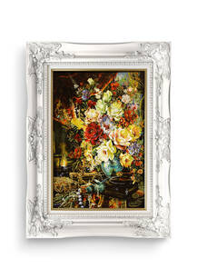 تابلو فرش گل و گلدان طرح گل جواهر 42146