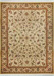 فرش کلاسیک تافته رویال طرح افشان بهشت کرم