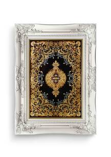 تابلو فرش فرش دستباف قم طرح کف ساده سوخته ای 2730