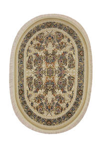 فرش بیضی اسپادانا طرح آلیسا کرم نسکافه ای