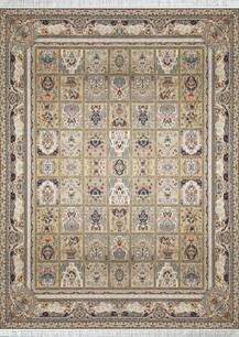 فرش تافته سپنتا طرح باغ فین نسکافه ای