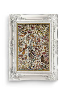 تابلو فرش فرش دستباف قم طرح درختی کرم 2997