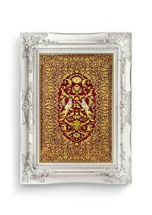 تابلو فرش فرش دستباف قم طرح لاکی 7120