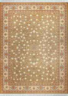 فرش کلاسیک تافته رویال طرح نگین فیلی کرم