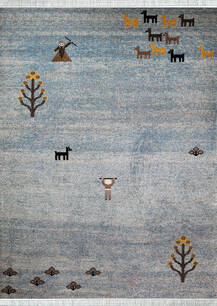 فرش ساوین طرح گبه ویژن 4065 آبی