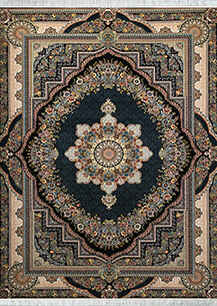 فرش کلاسیک اعیان طرح 1044 سرمه ای