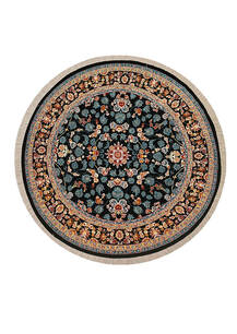 فرش گرد اسپادانا طرح گلشید سرمه ای