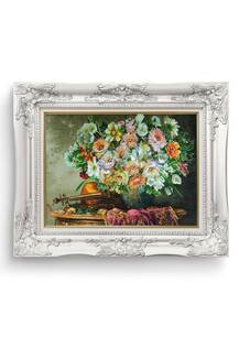 تابلو فرش گل و گلدان طرح گل بهار 43826