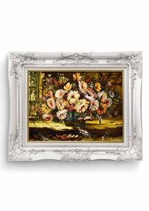 تابلو فرش گل و گلدان طرح گل عرضی 22274