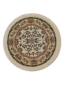 فرش گرد تافته گلستان طرح نازخاتون کرم