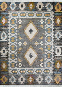 فرش ساوین طرح گبه ویژن 4036 آبی