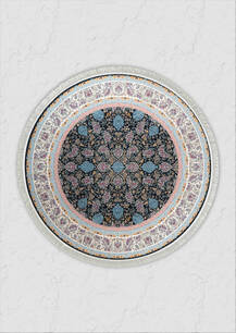 فرش کلاریس گرد طرح آیناز سرمه ای